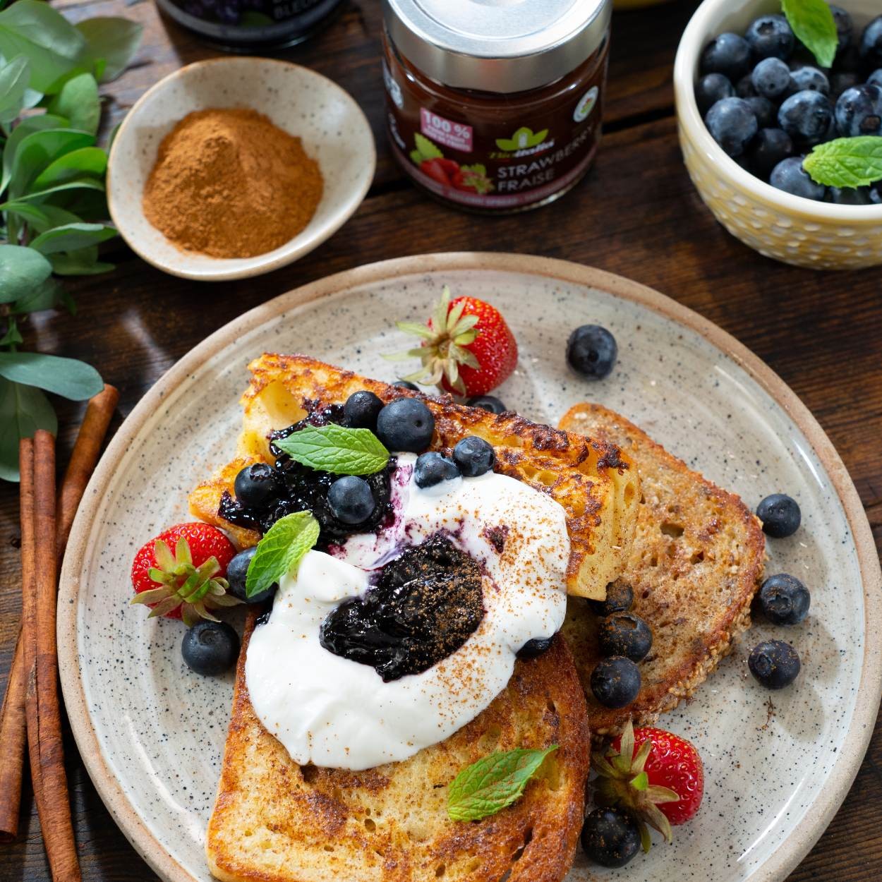 French toast with spread